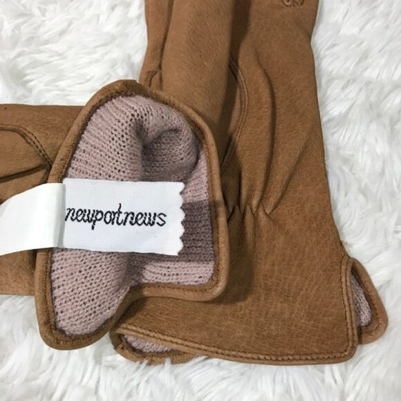 Newport News Genuine Leather Triple Top Seam Camel Gloves - Picture 9 of 9